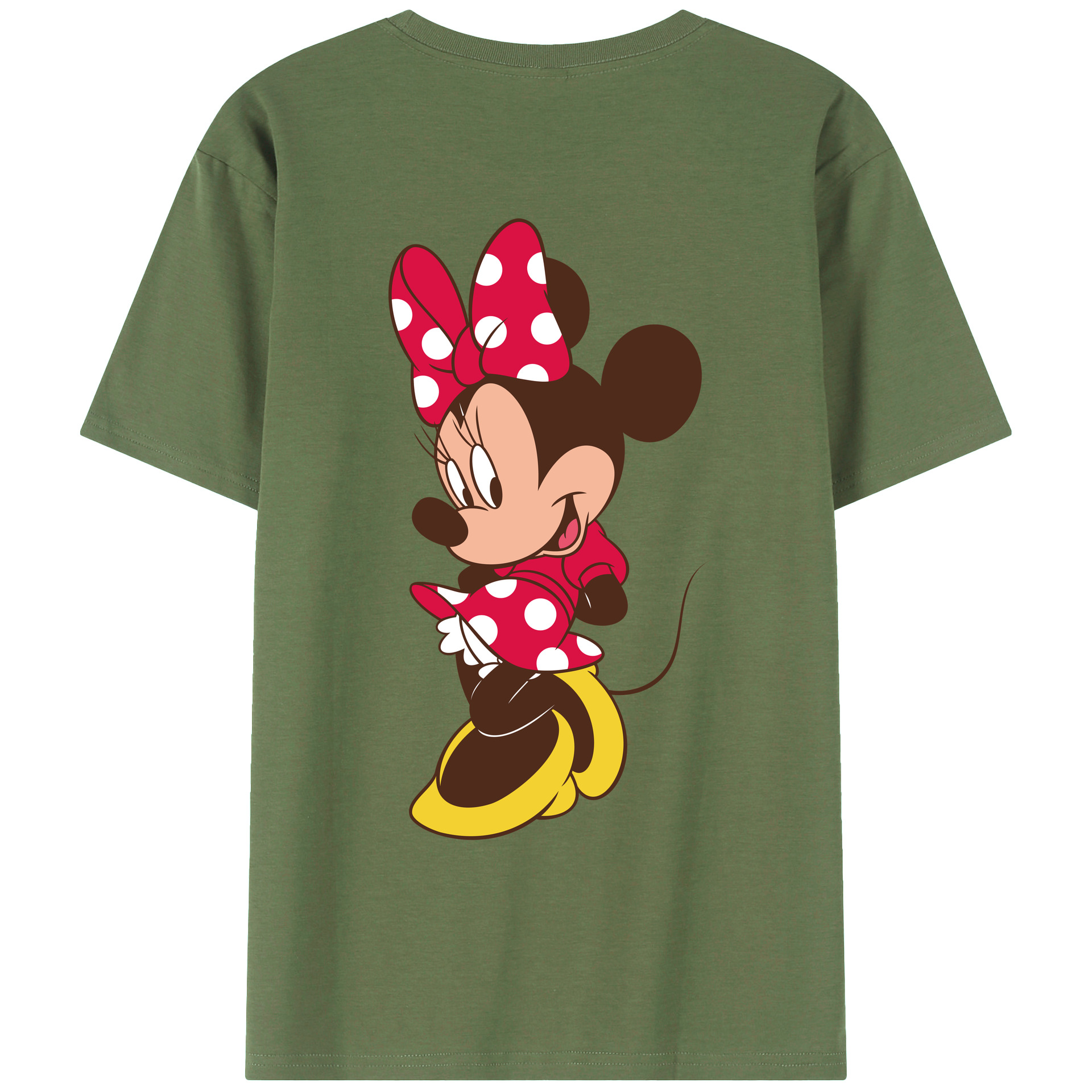 ミッキーマウス Mickey Mouse 綿100％ メンズ半袖Tシャツ（バックプリント） 通気性